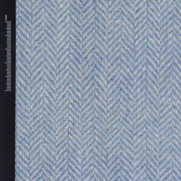 Wool Fabric Herringbone Blue White - WH 02/01 1