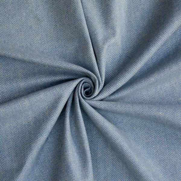 Wool Fabric Herringbone Blue White - WH 02/01 2
