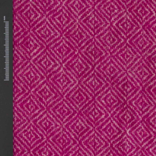 Wełna tkanina diament różowa biała - WD 04/01 1