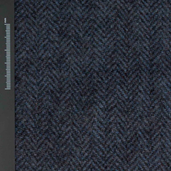 Woolen Textile Herringbone Blue Black - WH 12/01 1