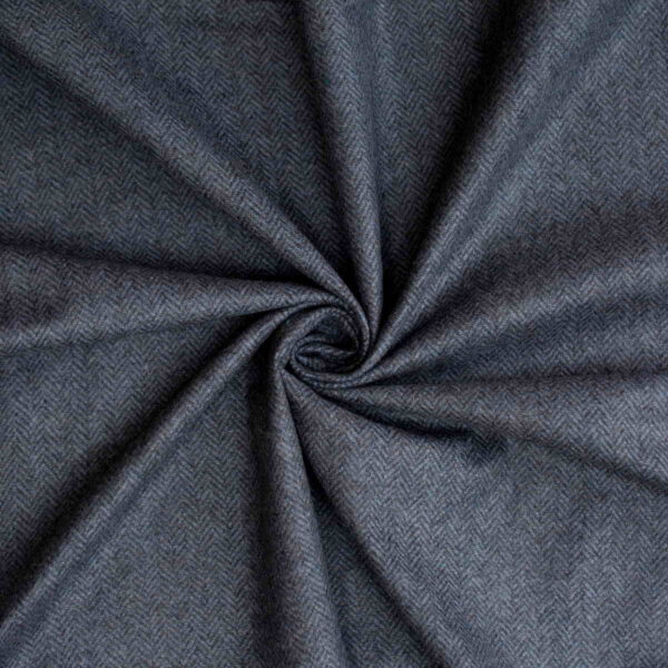 Woolen Textile Herringbone Blue Black - WH 12/01 2