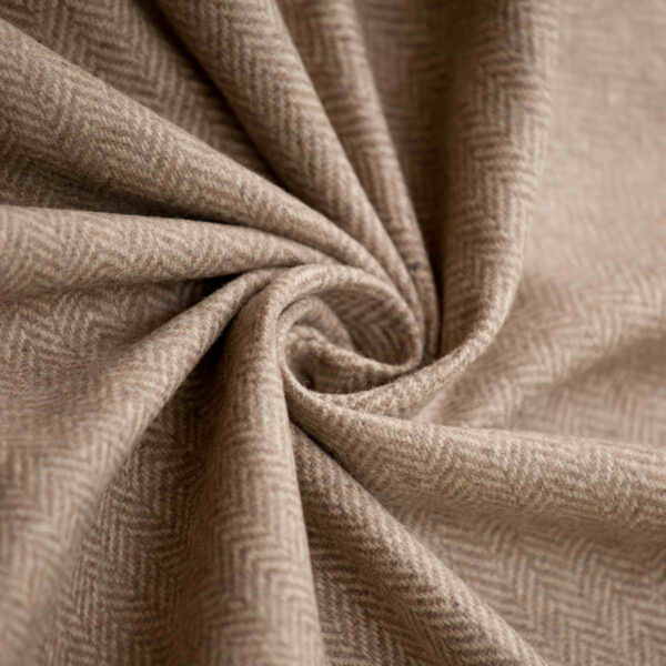 Woolen Textile Herringbone Beige White - WH 05/01 3