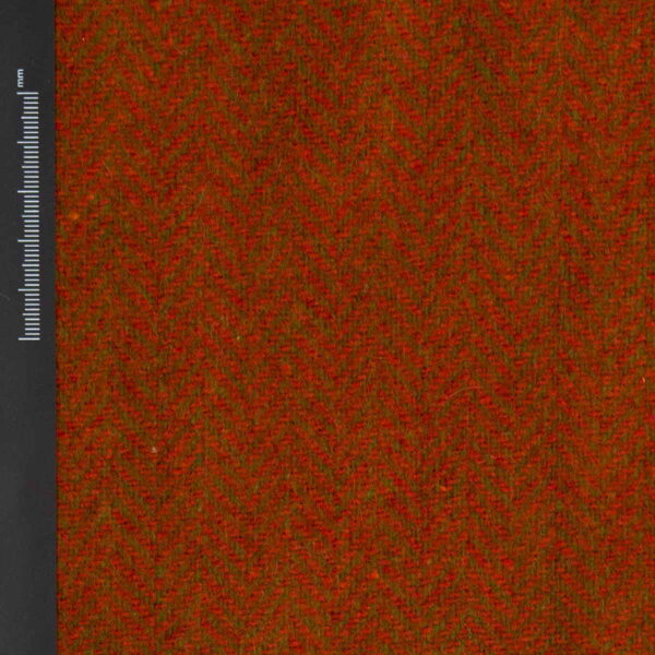 Woolen Textile Herringbone Green Red - WH 23/02 1