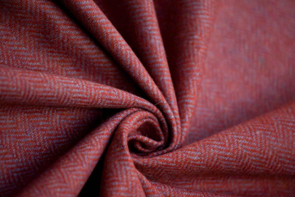 Woolen Textile Herringbone Red Blue - WH 27/01 3