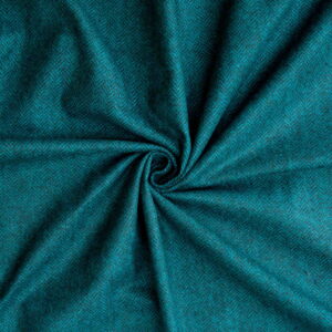 Woolen Textile Herringbone Turquoise Black - WH 13/01 2
