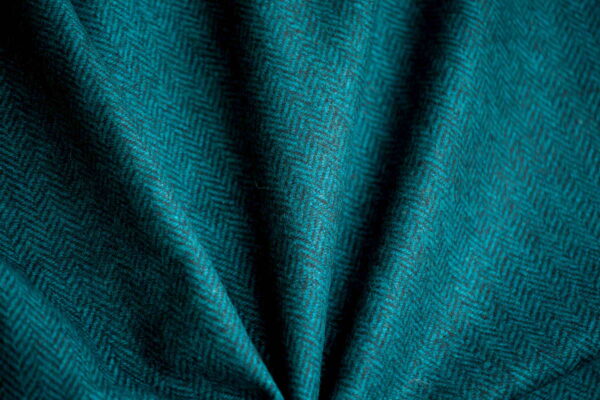 Woolen Textile Herringbone Turquoise Black - WH 13/01 4