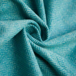 Woolen Textile Herringbone Turquoise White - WH 03/01 3