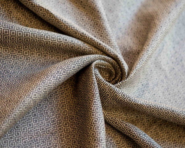 Linen fabric diamond black beige LD 04/01 3