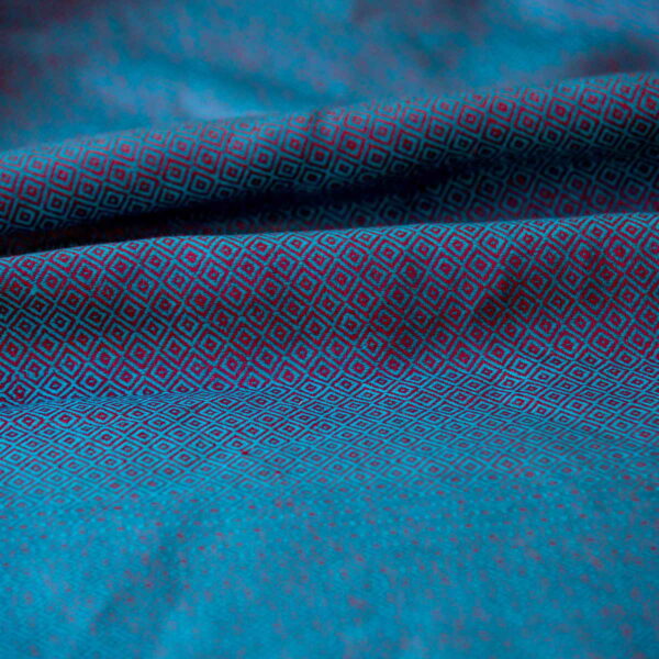 Linen Fabric Diamond Burgundy Turquoise - LD 22/01 5