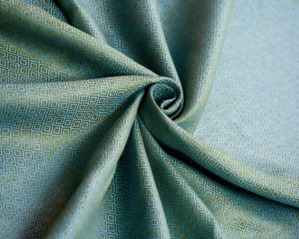 Linen Fabric Diamond Green White - LD 13/01 3