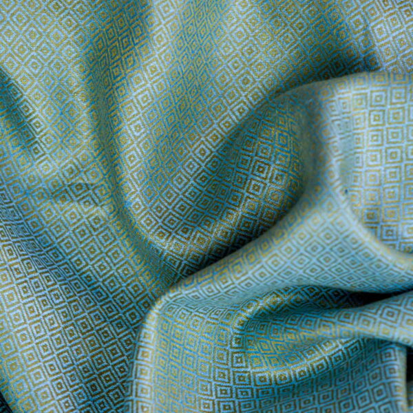 Linen Fabric Diamond Green Blue - LD 13/01 4