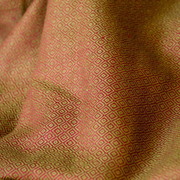 Linen Fabric Diamond Green Burgundy - LD 16/01 4