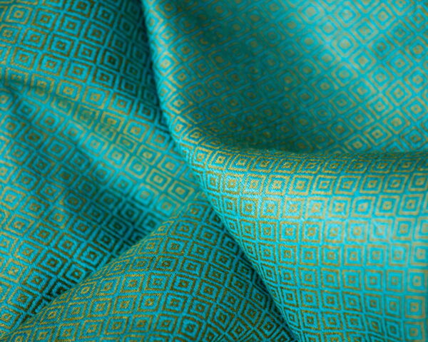 Linen Fabric Diamond Green Turquoise - LD 14/01 4