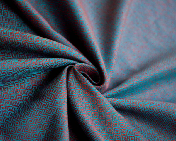 Linen Fabric Diamond Turquoise Red - LD 19/01 3