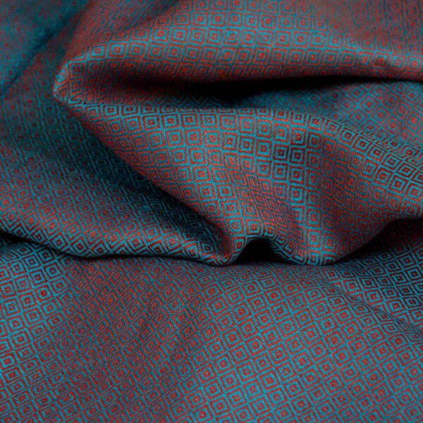 Linen Fabric Diamond Turquoise Red - LD 19/01 5