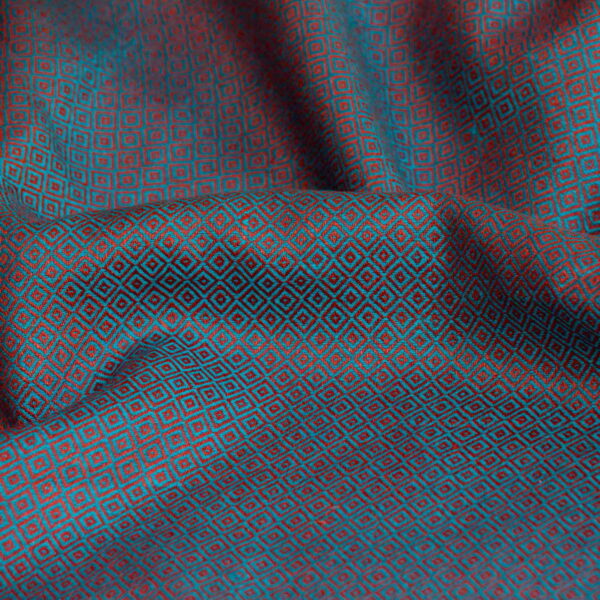 Linen Fabric Diamond Turquoise Red - LD 19/01 6