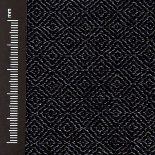 Wool & Linen Fabric Diamond Anthracite Black - WLGD 17/01