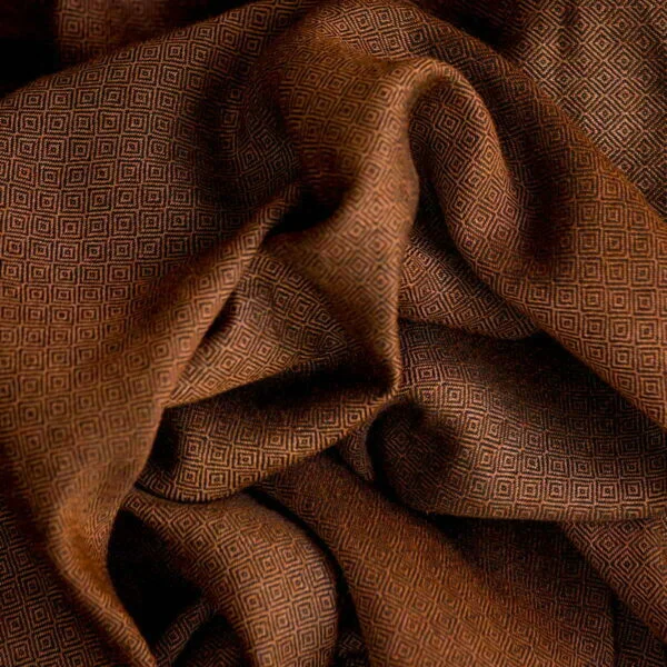 Wool & Linen Fabric Diamond Brown Black - WLGD 07/01 4
