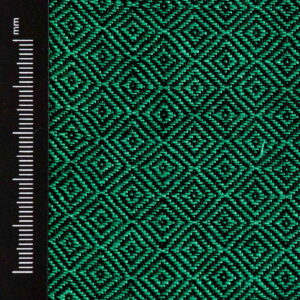 Wool & Linen Fabric Diamond Emerald Green Black - WLGD 13/01
