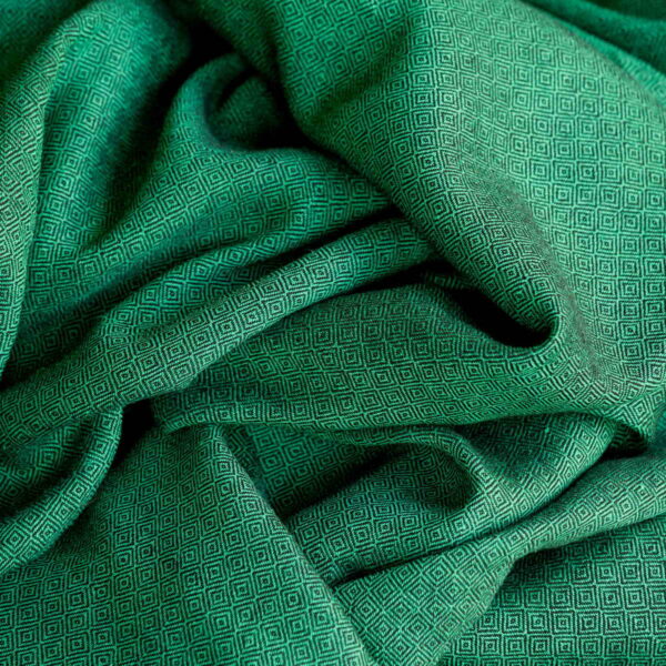 Wool & Linen Fabric Diamond Emerald Green Black - WLGD 13/01 4