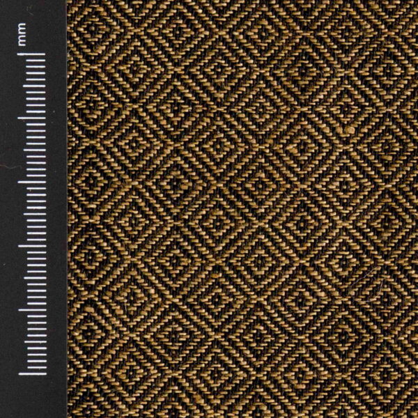 Wool & Linen Fabric Diamond Khaki Black - WLGD 08/01
