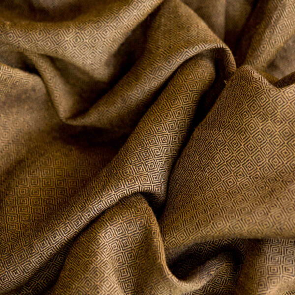 Wool & Linen Fabric Diamond Khaki Black - WLGD 08/01 4