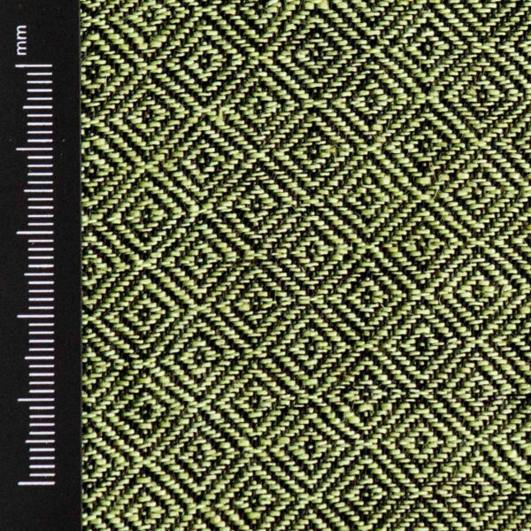 Wool & Linen Fabric Diamond Light Green Black - WLGD 10/01
