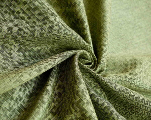 Wool & Linen Fabric Diamond Light Green Black - WLGD 10/01 3