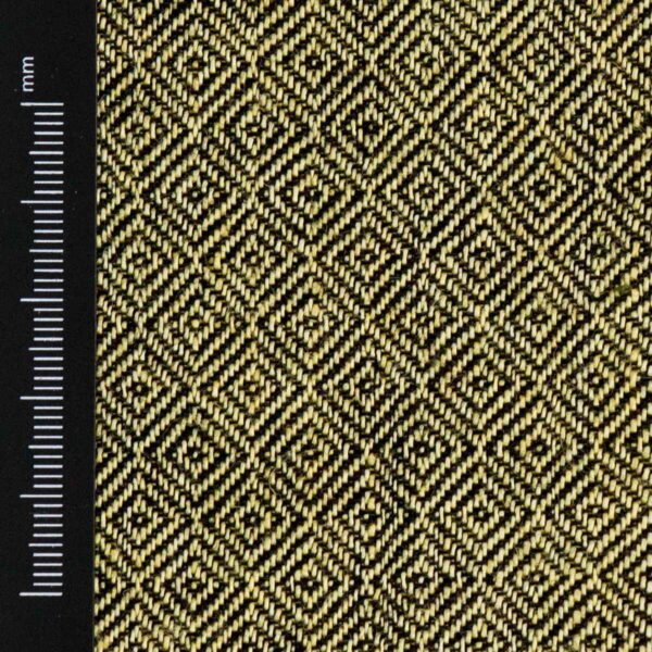 Wool & Linen Fabric Diamond Light Yellow Black - WLGD 04/01