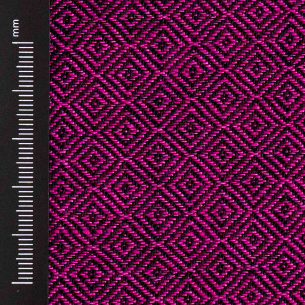 Wool & Linen Fabric Diamond Magenta Black - WLGD 20/01