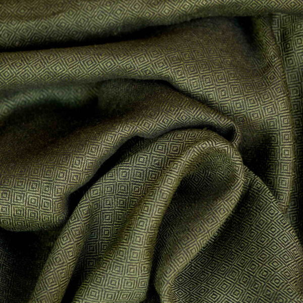 Wool & Linen Fabric Diamond Pistachio Green Black - WLGD 12/01 4