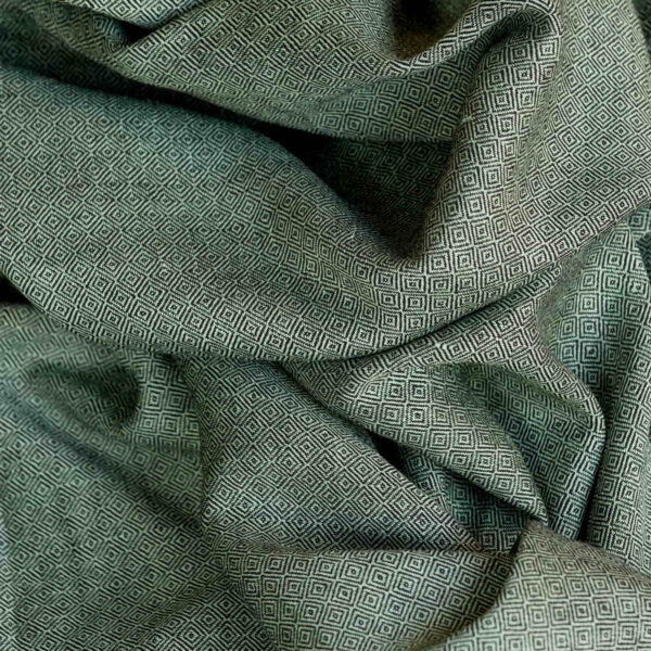 Wool & Linen Fabric Diamond Pistachio Green Black - WLGD 11/01 4