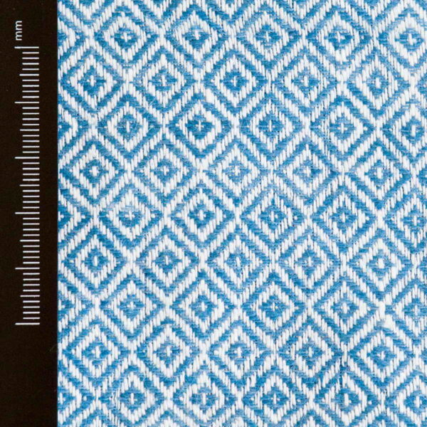 Linen Fabric Diamond Blue White - LD 05/01