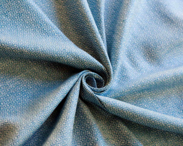 Linen Fabric Diamond Blue White - LD 05/01 3