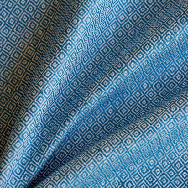 Linen Fabric Diamond Blue White - LD 05/01 4