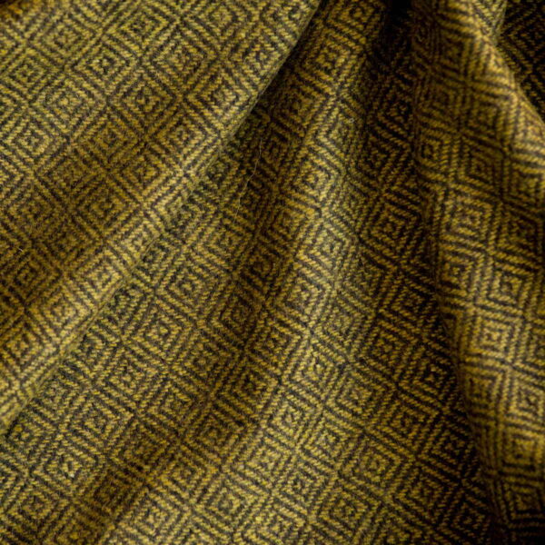Wool Fabric Diamond Lime Green Black - WD 14/01 4