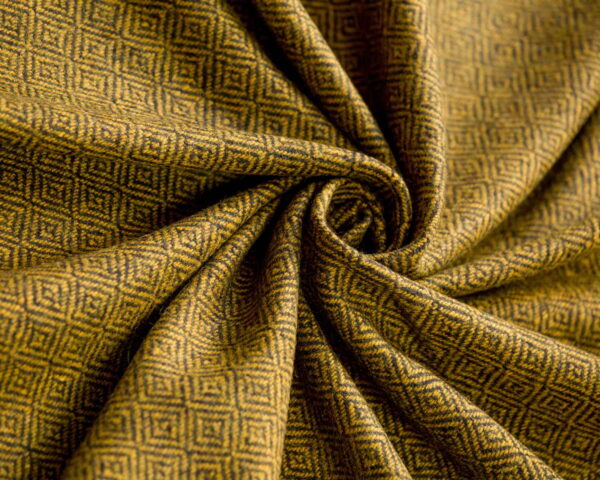 Wool Fabric Diamond Yellow Mustard Black - WD 15/03 3
