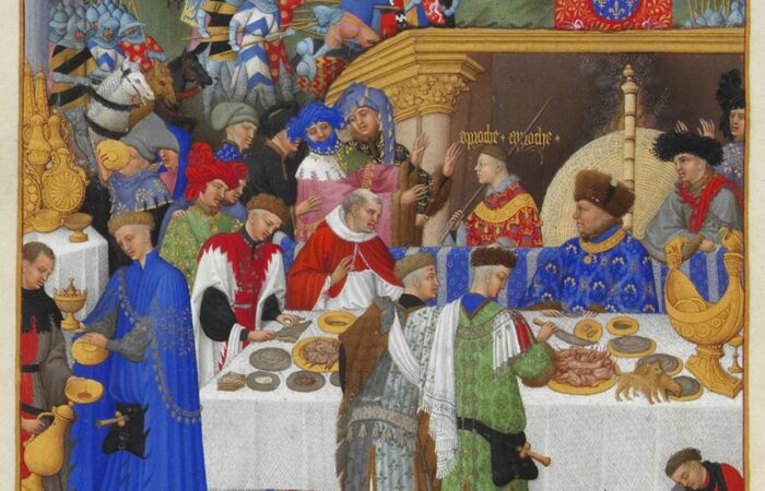 Bankiet w dzień Nowego Roku, Bardzo bogate godzinki księcia de Berry, ok 1410 (XV w)