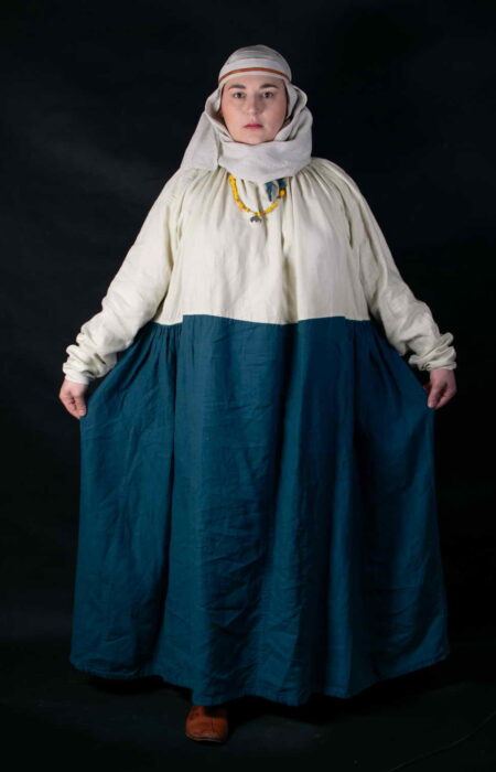 Gniazdovo, Grave C-301 dress, blue linen