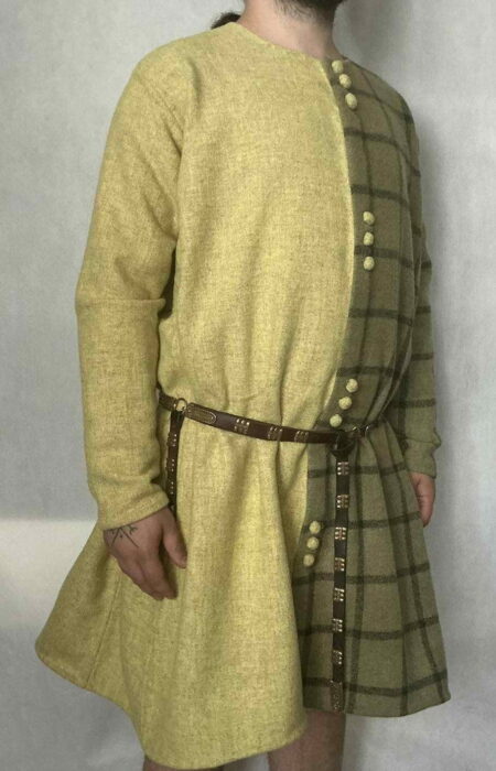 XV century robe, pland dyed, mi parti, ożywione