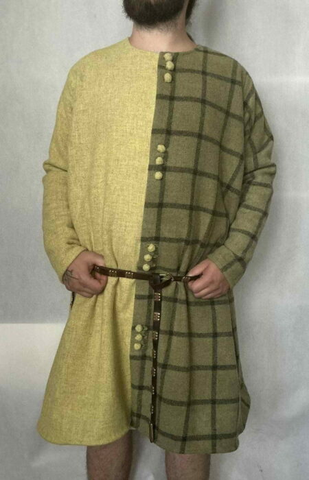 XV century robe, pland dyed, mi parti, ożywione